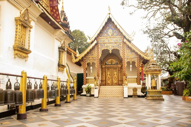 Chiang Mai - Doi Suthep Temple & Wat Pha Lat Hike - Stop 2: Doi Suthep’s dragon staircase, gold chedi, and wall paintings
