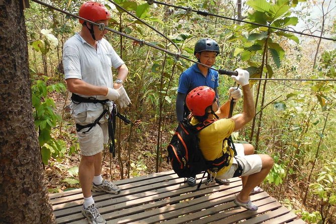 Chiang Mai Zipline White Water Rafting and Elephant Sanctuary - Ziplining Over the Dam: Old City Views from the Canopy