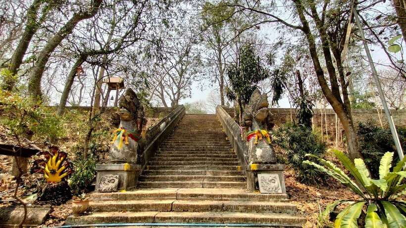 Chiang Mai:Wat Phra That Doi Suthep & Wat Umong Evening Tour - The Naga staircase vs. cable car: choose based on your body