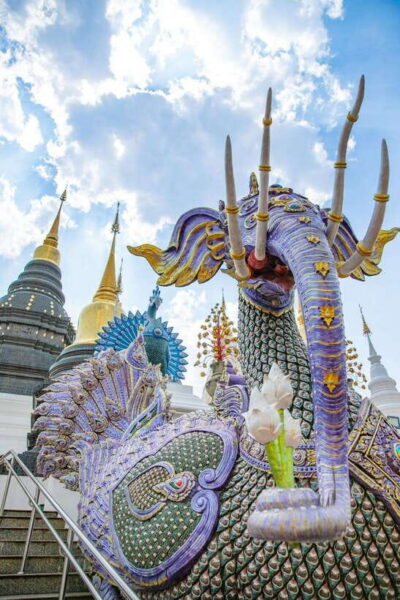 Chiangma: Wat ban den, Blue Temple & Sticky Waterfall. - Wat Ban Den (Blue Temple): The Zodiac Pagodas Are the Main Event