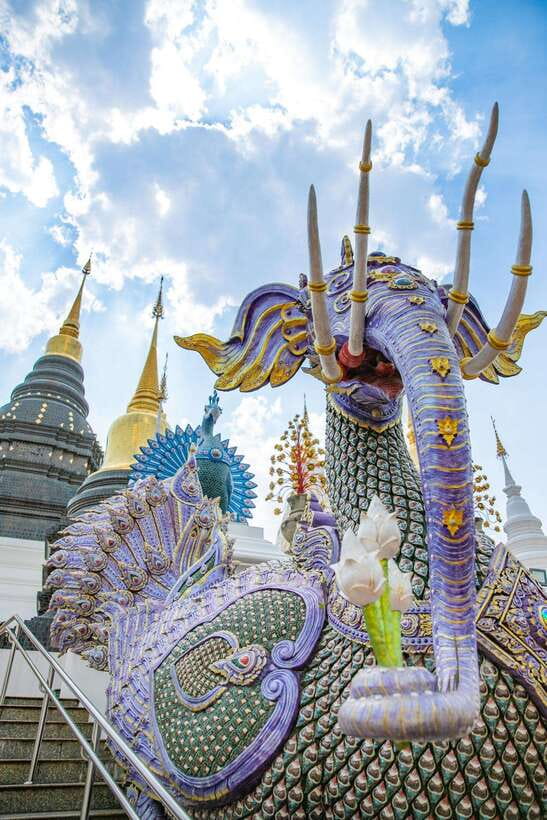 Chiangma: Wat ban den, Blue Temple & Sticky Waterfall. - Wat Ban Den (Blue Temple): The Zodiac Pagodas Are the Main Event