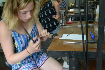 Jewellery Making Class with Silversmithing in Chiang Mai - Nova Collection Jewelry and the bench setup on Tha Phae Road