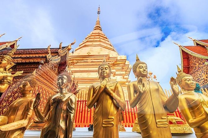 Wat Doi Suthep Temple and White Meo Hilltribe Village Half-Day Tour from Chiang Mai - Wat Phra That Doi Suthep: Views, Steps, and Temple Etiquette